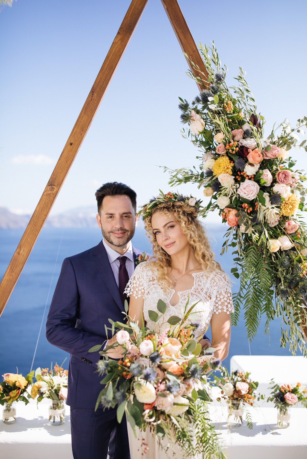 Bohemian Santorini elopement