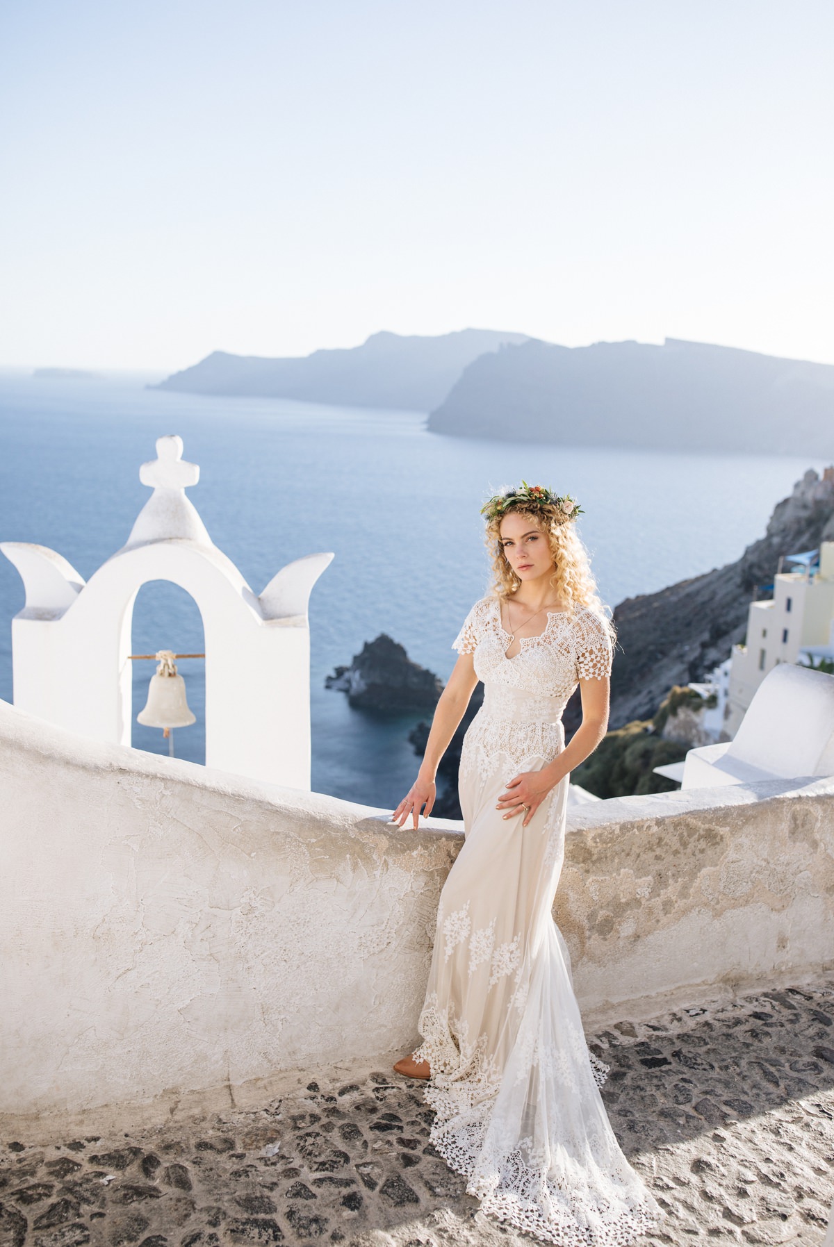 boho bride in Greece