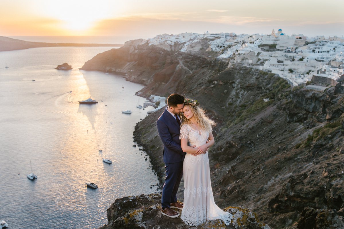 bohemian wedding in Santorini