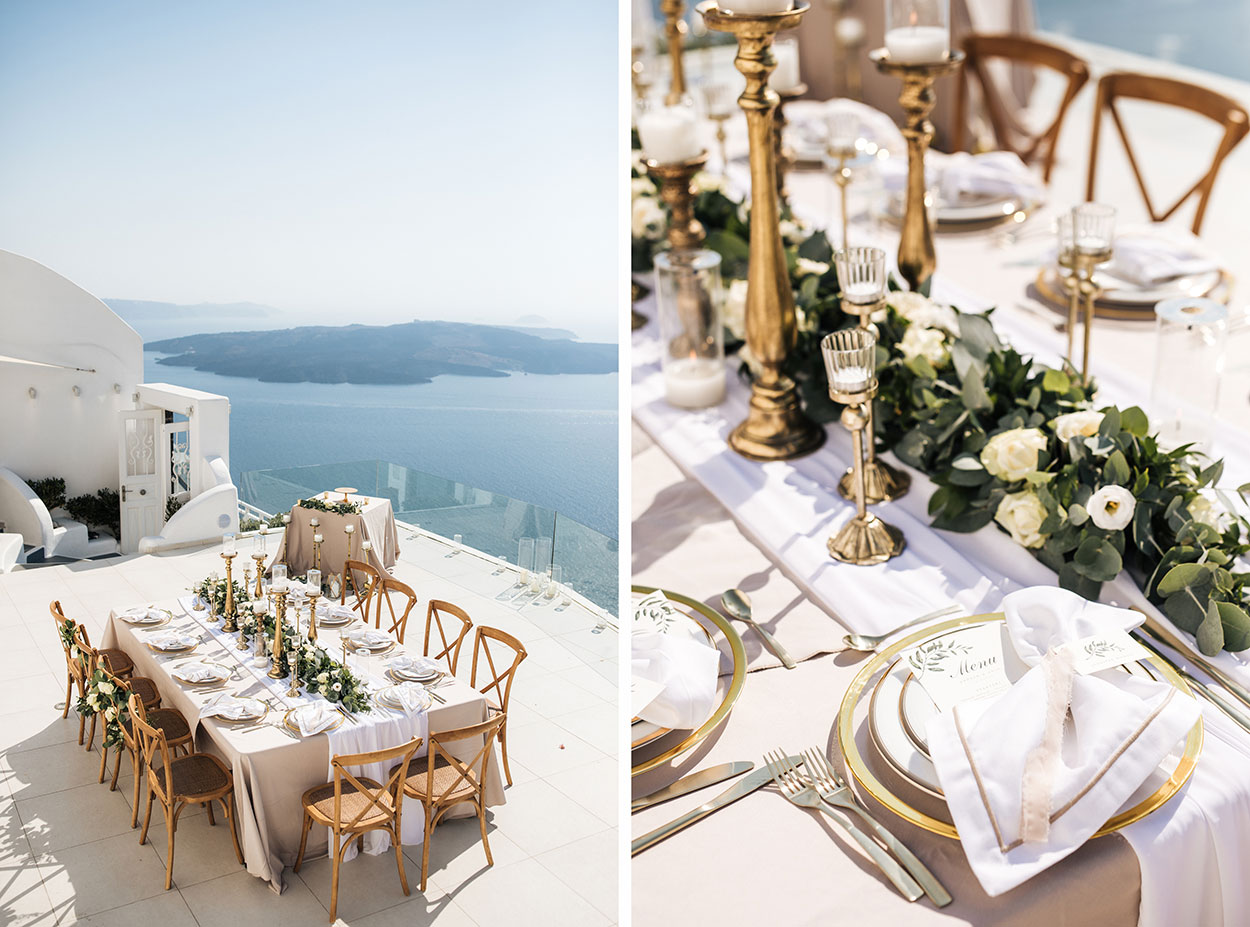 Dana villas Santorini wedding reception area ariana terrace