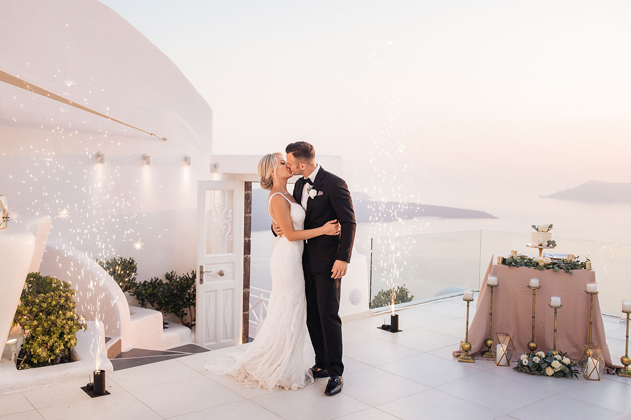Dana villas Santorini wedding reception area ariana terrace