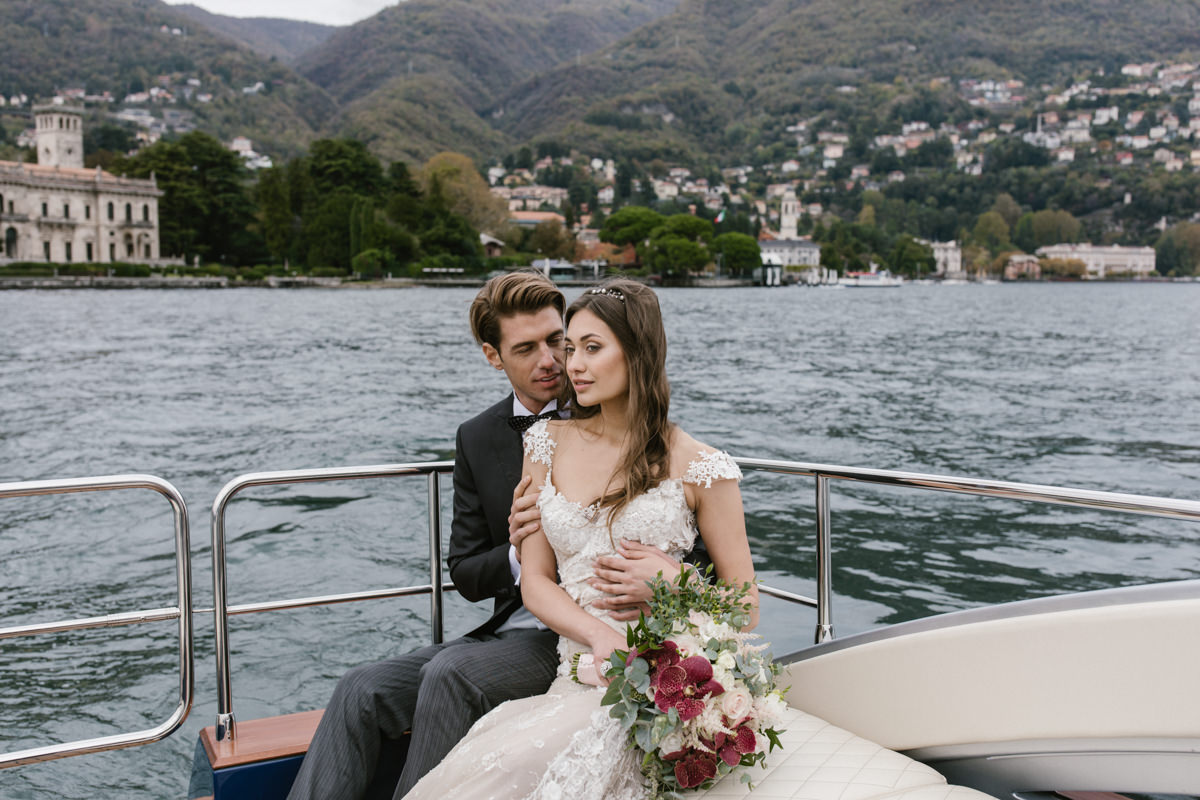 wedding boat lake como